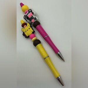 HANDMADE DOG LOVERS SET OF 2 YORKIE YORKSHIRE TERRIER AND  I WOOF YOU PENS